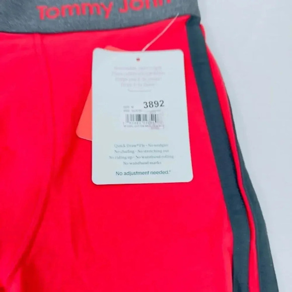 NEW Tommy John Cool Cotton Performance Boxer Brief Trunks Red Gray Mens Medium - Picture 7 of 7